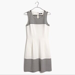 Madewell white and black striped verse dress sz s